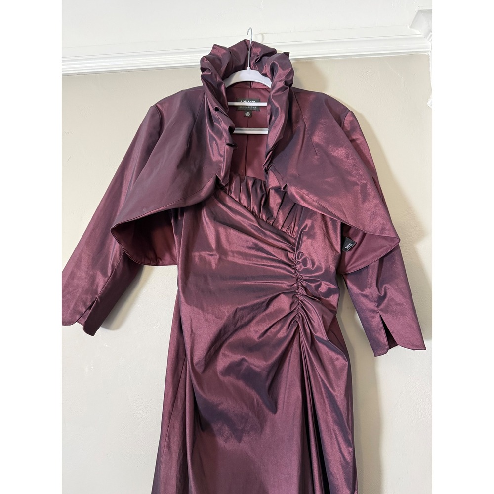 Adrianna Papell Occasions Plum Iridescent Taffeta Gown and Bolero Jacket Set 10